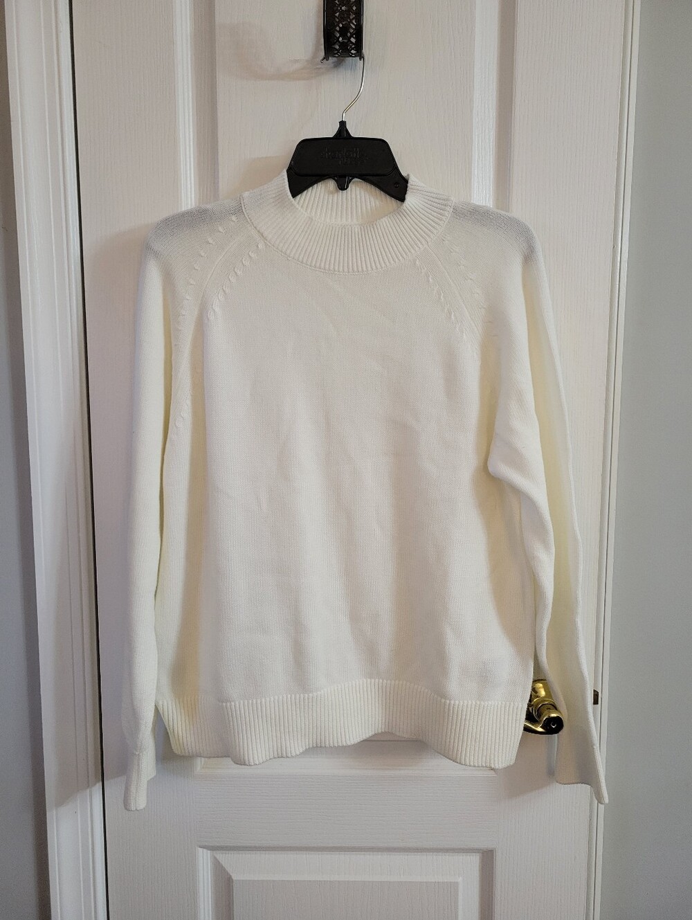 Quince 100% Organic Cotton Mockneck Sweater Ivory Size Small